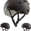 GOOFF® PILOT 3 In 1 Snorscooterhelm Met Afneembaar Vizier - Matzwart - Lichtgewicht Snorfiets Helm - NTA Gecertificeerd Speed Pedelec Helm - Geschikt Voor Blauw Kenteken Snorscooter En Snorfiets - Maat L - Voor Vrouwen En Mannen