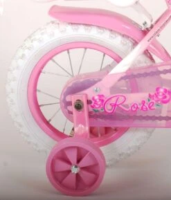 Volare Rose Kinderfiets - 12 Inch - Meisjes - Roze/wit - 95% Afgemonteerd -Fietsuitrustings Winkel 1024x1200
