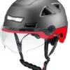 Vito E-Light Zwart Rood Met Vizier L/XL 58-61 Cm | Speed Pedelec Helm | NTA 8776 Goedgekeurd | Snorfiets Helm Snorscooter | Geschikt Voor Helmplicht Blauw Kenteken