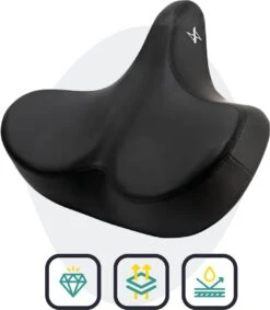 Voltano City XXXL Fietszadel – Unisex Extra Breed Fietszadel – Tegen Zadelpijn – 100% Waterdicht – Incl. Gratis Zadelstrop - Zwart -Fietsuitrustings Winkel 1048x1200 2