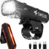 SWILIX ® - Fietsverlichting Set - Oplaadbare USB Led Fietslamp - Voor En Achter - Waterdicht - 4 Lichtstanden - Zwart
