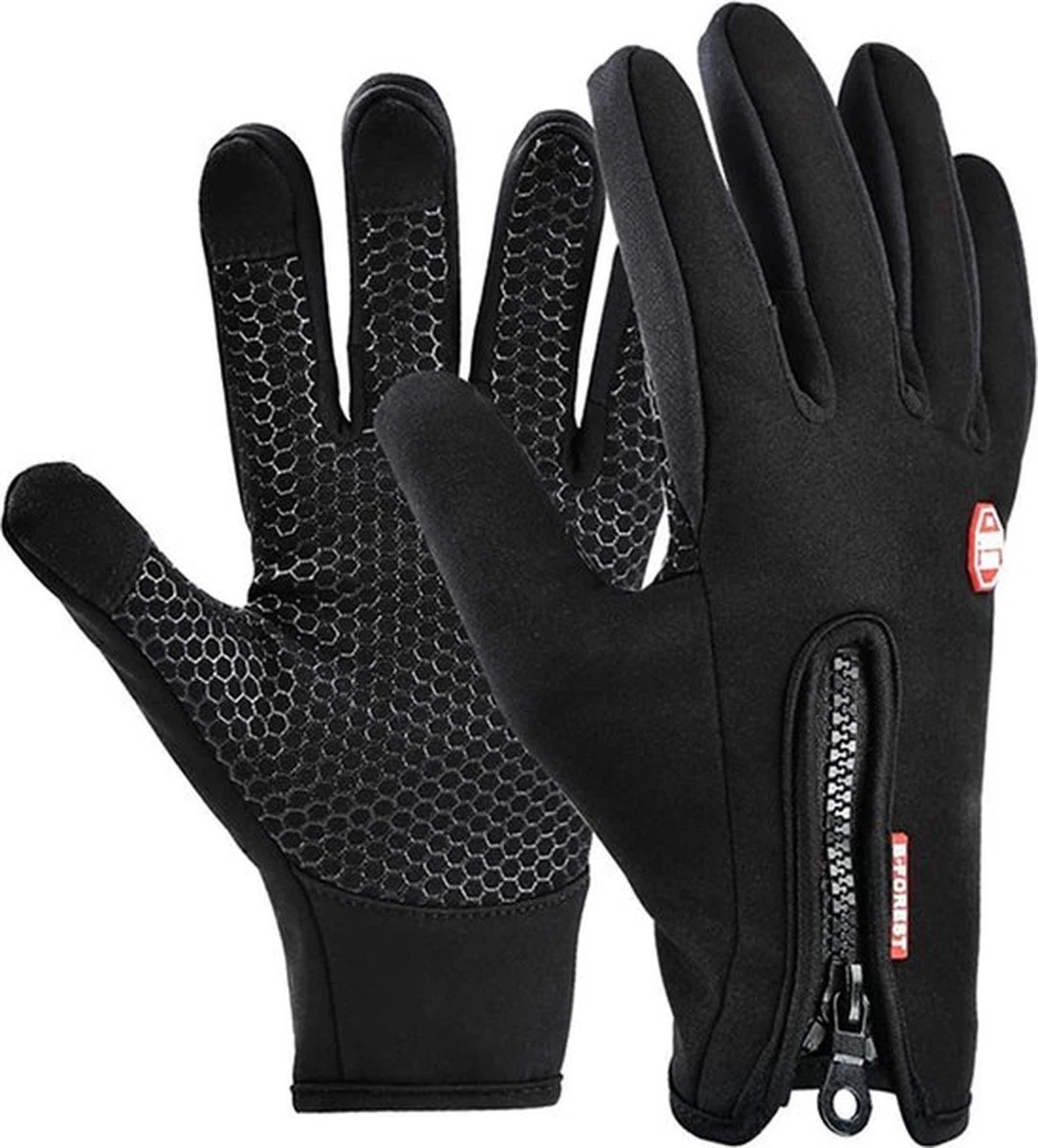 Fietshandschoenen Winter - Handschoenen - Sport Handschoenen Met Rits - Touchscreen Telefoon - Anti Slip Gloves - Heren / Dames - Maat XL - Zwart - Sinterklaas Cadeau - Kerst Cadeautje - Black Friday 2022 Deals 1 Fietshandschoenen Winter - Handschoenen - Sport Handschoenen Met Rits - Touchscreen Telefoon - Anti Slip Gloves - Heren / Dames - Maat XL - Zwart - Sinterklaas Cadeau - Kerst Cadeautje - Black Friday 2022 Deals