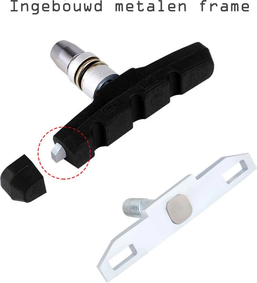 2 Set Universele Rubberen Fiets V Remblokken Set - 2 Paar – 4Stuks – 70mm | Rubber Remblokjes | Fietsen Remblok | Remblokkenset | Remblokset Geschikt Voor Mountainbike, Stadsfiets, Vouwfiets En Tourfiets 4 2 Set Universele Rubberen Fiets V Remblokken Set - 2 Paar – 4Stuks – 70mm | Rubber Remblokjes | Fietsen Remblok | Remblokkenset | Remblokset Geschikt Voor Mountainbike, Stadsfiets, Vouwfiets En Tourfiets - Afbeelding 4