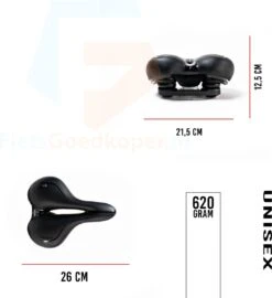 Voltano City / Tour Fietszadel - Comfortabel Gel Zadel - Met Uitsparing - Unisex - Zwart - Elastomeren Vering Voor Extra Comfort -Fietsuitrustings Winkel 1099x1200 1