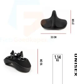 Voltano City XXXL Fietszadel – Unisex Extra Breed Fietszadel – Tegen Zadelpijn – 100% Waterdicht – Incl. Gratis Zadelstrop - Zwart -Fietsuitrustings Winkel 1099x1200 2