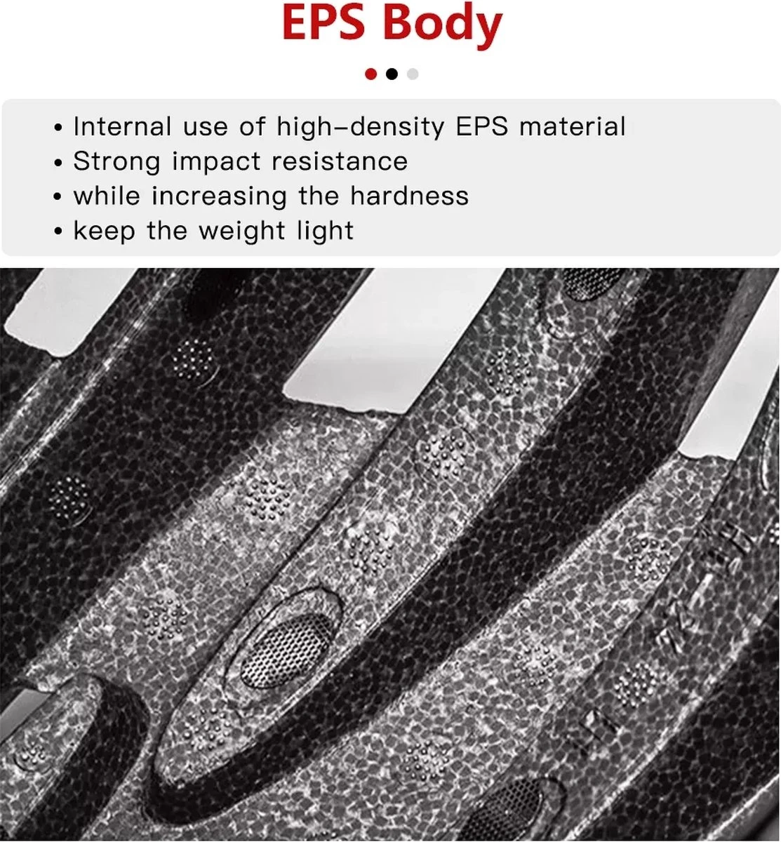 Zacro Fietshelm - Met Bril En Waarschuwingslampje - Nacht Veiligheidshelmen Fietshelm - Verstelbaar - Voor Volwassenen, MTB, Stadsfietsen - Rood En Zwart 6 Zacro Fietshelm - Met Bril En Waarschuwingslampje - Nacht Veiligheidshelmen Fietshelm - Verstelbaar - Voor Volwassenen, MTB, Stadsfietsen - Rood En Zwart - Afbeelding 6