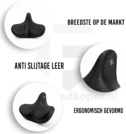 Voltano City XXXL Fietszadel – Unisex Extra Breed Fietszadel – Tegen Zadelpijn – 100% Waterdicht – Incl. Gratis Zadelstrop - Zwart -Fietsuitrustings Winkel 1125x1200 2