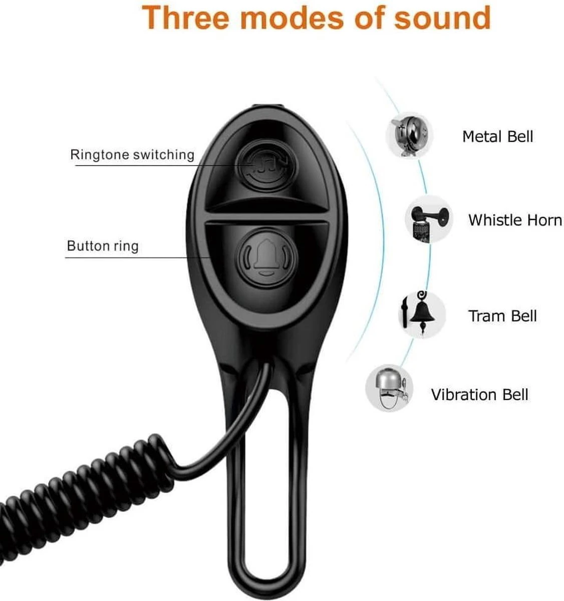 Merkloos Elektrische Fietsbel Mirage T-002 - USB Oplaadbaar - 80 ~ 90dB 8 Merkloos Elektrische Fietsbel Mirage T-002 - USB Oplaadbaar - 80 ~ 90dB - Afbeelding 8