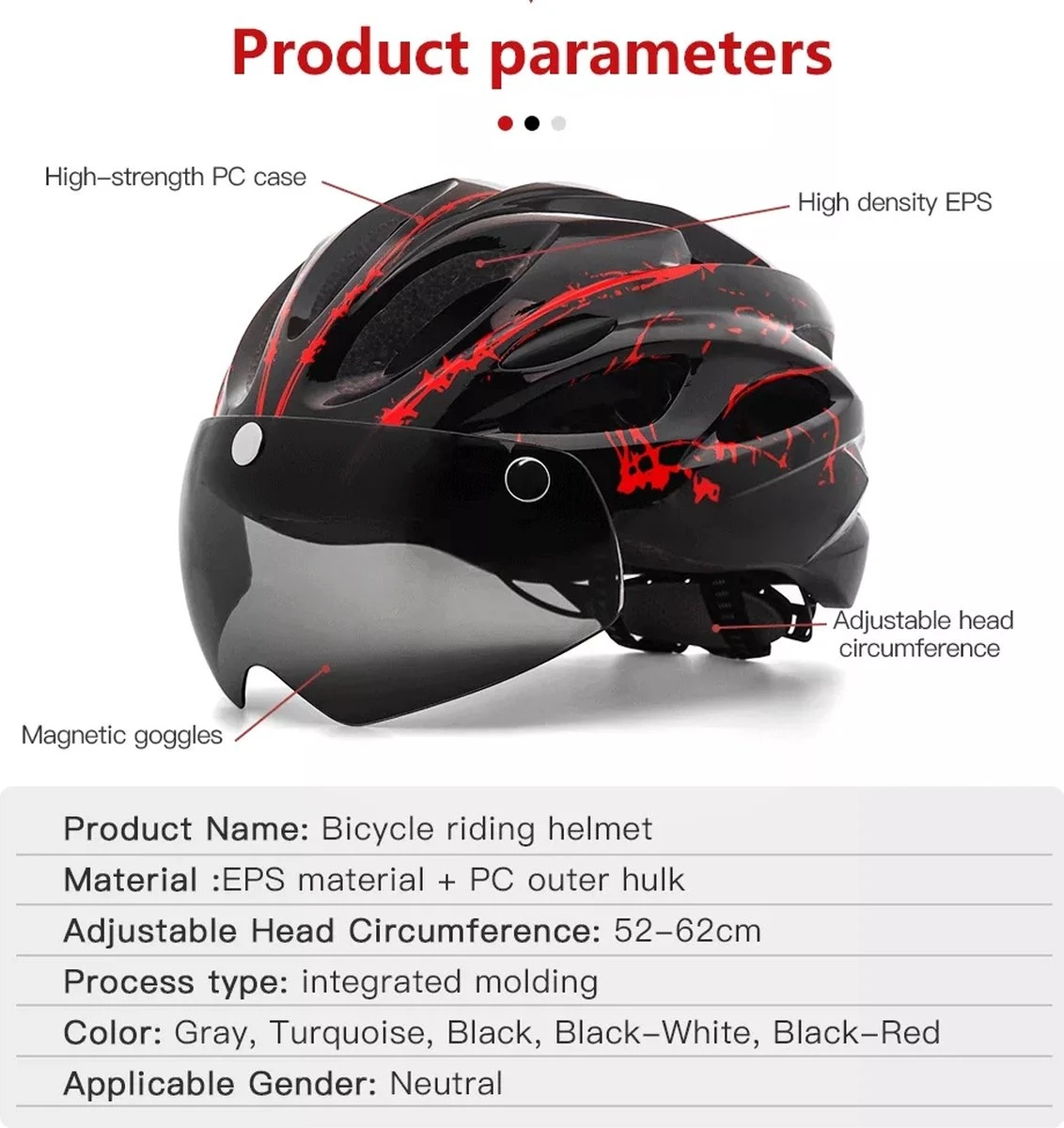 Zacro Fietshelm - Met Bril En Waarschuwingslampje - Nacht Veiligheidshelmen Fietshelm - Voor Volwassenen, MTB, Stadsfietsen - Wit En Zwart 3 Zacro Fietshelm - Met Bril En Waarschuwingslampje - Nacht Veiligheidshelmen Fietshelm - Voor Volwassenen, MTB, Stadsfietsen - Wit En Zwart - Afbeelding 3