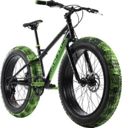 Ks Cycling Fiets Mountainbike MTB 24" Fat Bike SNW2458 Zwart-groen - 38 Cm -Fietsuitrustings Winkel 1140x1200
