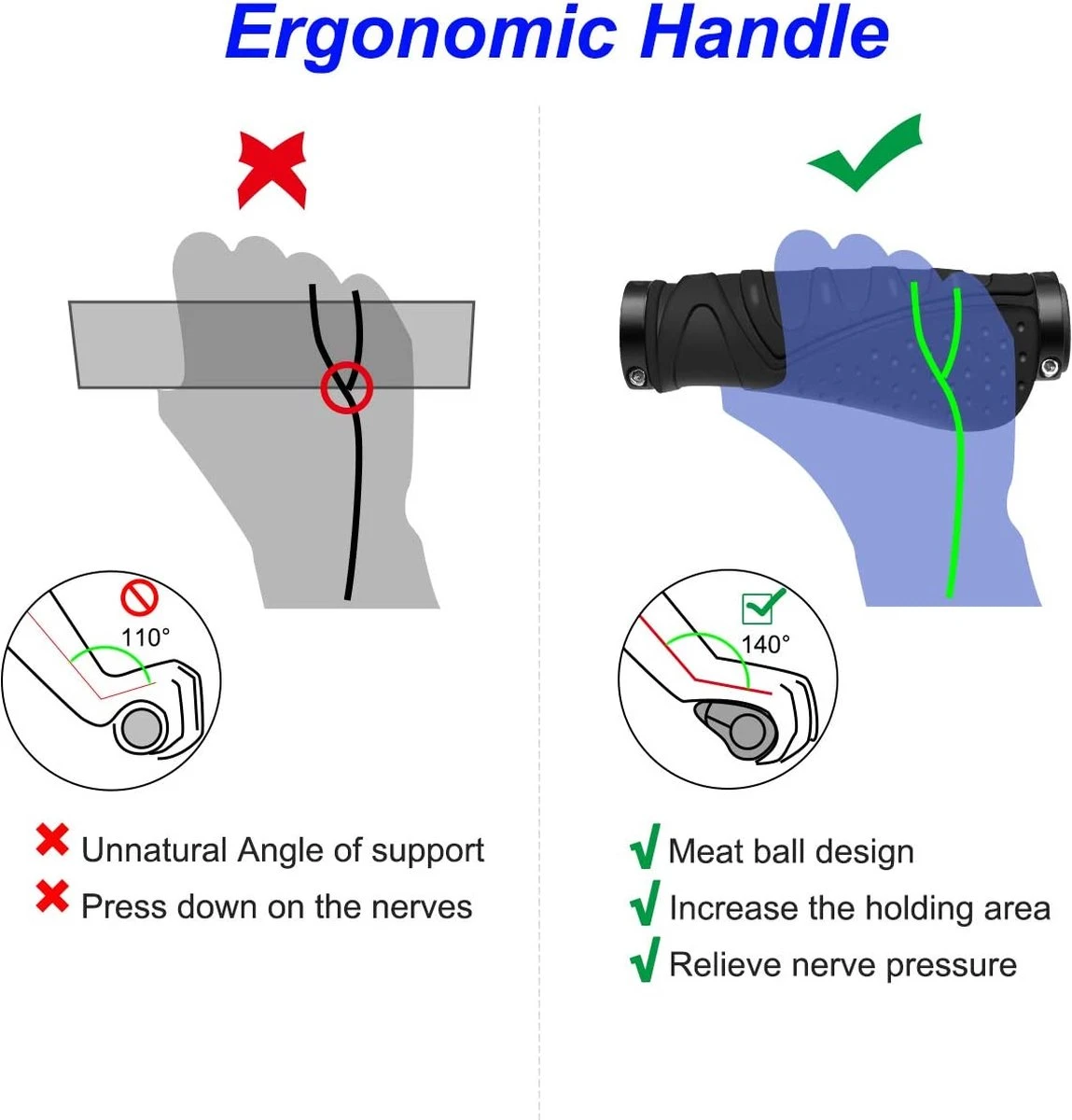 Merkloos Fietsgrepen - Antislip - Ergonomische MTB-Grepen - Twee Kanten - Lock-on-ontwerp - Voor 22,2 Mm Fietsen / Mountainbikes / Racefietshandvatten 4 Merkloos Fietsgrepen - Antislip - Ergonomische MTB-Grepen - Twee Kanten - Lock-on-ontwerp - Voor 22,2 Mm Fietsen / Mountainbikes / Racefietshandvatten - Afbeelding 4