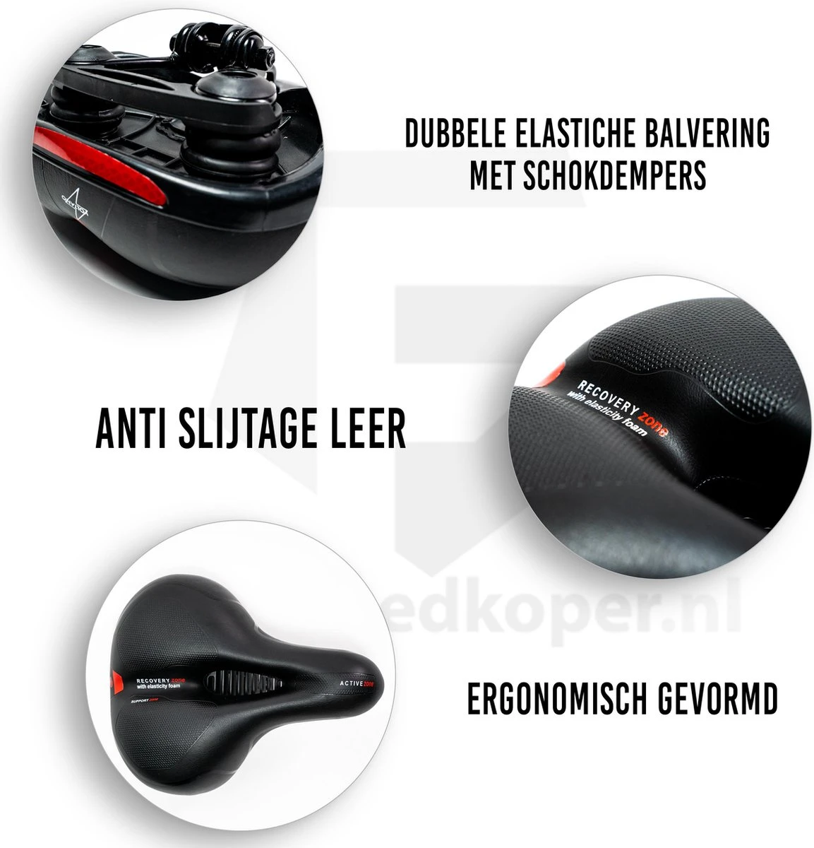 Voltano Fietszadel Met Gelpads - Zwart/Rood - Uitsparing - Zadelvering - Unisex - Incl. Gratis Zadelstrop 4 Voltano Fietszadel Met Gelpads - Zwart/Rood - Uitsparing - Zadelvering - Unisex - Incl. Gratis Zadelstrop - Afbeelding 4