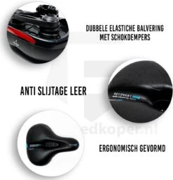 Voltano Fietszadel Met Gelpads - Zwart/Blauw - Uitsparing - Zadelvering - Unisex - Incl. Gratis Zadelstrop -Fietsuitrustings Winkel 1153x1200 4