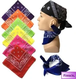 Finnacle - Hip Hop Bandana 100% Katoen Bandana Rood Vierkante Sjaal 50cm * 50cm Hoofdband Boerenzakdoek Voor Vrouwen/Mannen/Jongens/Meisjes -Fietsuitrustings Winkel 1157x1200