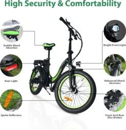 Merkloos Windgoo E20 Urban- Elektrische Fiets - E-bike - 20Inch - 12.5Ah - APP - Fat Tire - 7 Speed Shimano -Fietsuitrustings Winkel 1165x1200