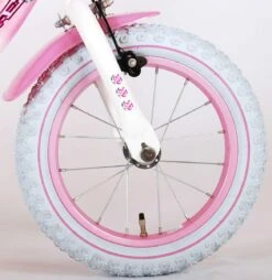 Volare Rose Kinderfiets - Meisjes - 14 Inch - Roze Wit - 95% Afgemonteerd -Fietsuitrustings Winkel 1167x1200