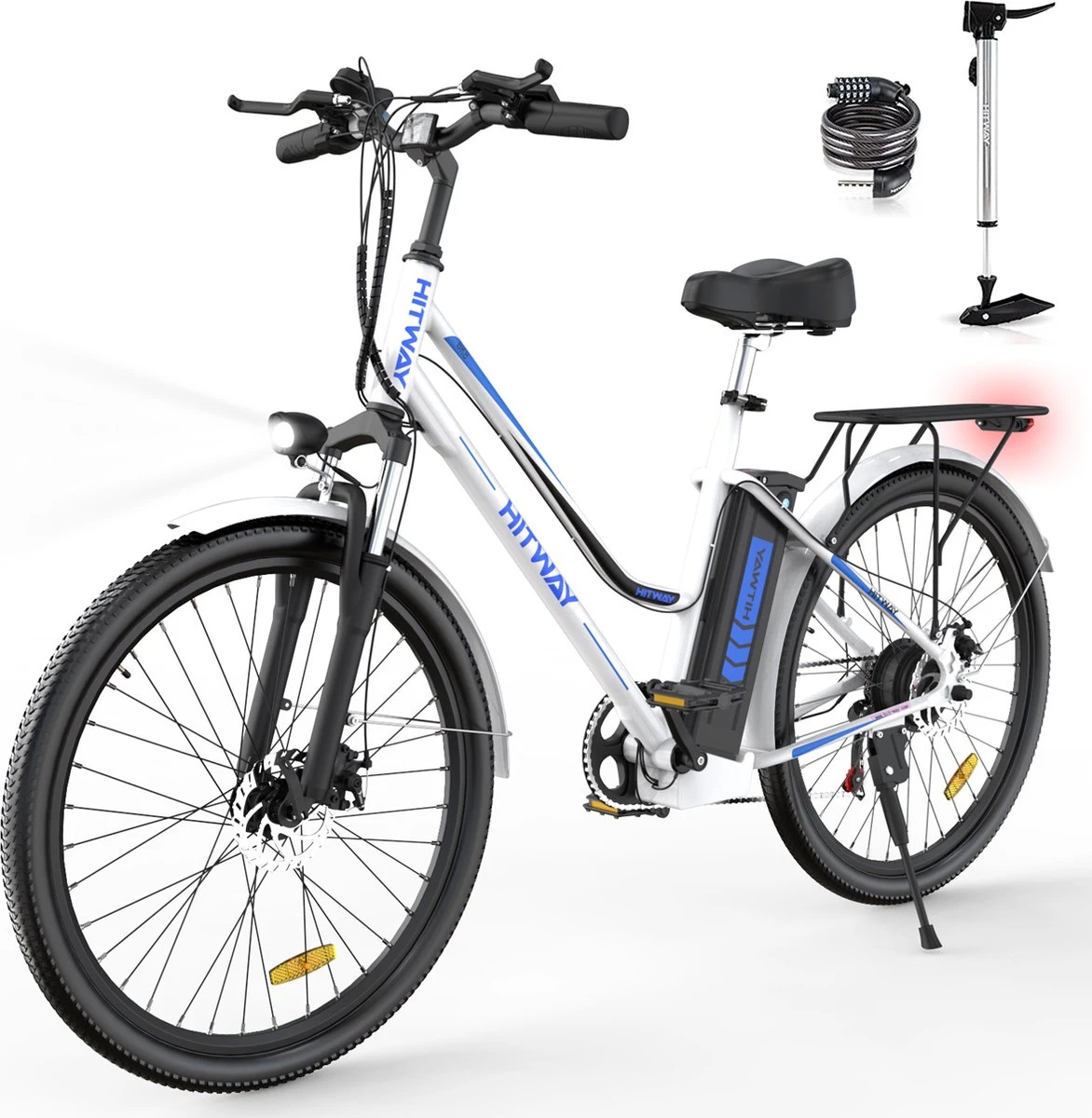 HITWAY Elektrische Fiets, 26 Inch, 250 W Motor, Li-batterij 36 V/11,2 Ah Ebike, Shimano 7 Versnellingen, Tot 35-90 Km 1 HITWAY Elektrische Fiets, 26 Inch, 250 W Motor, Li-batterij 36 V/11,2 Ah Ebike, Shimano 7 Versnellingen, Tot 35-90 Km