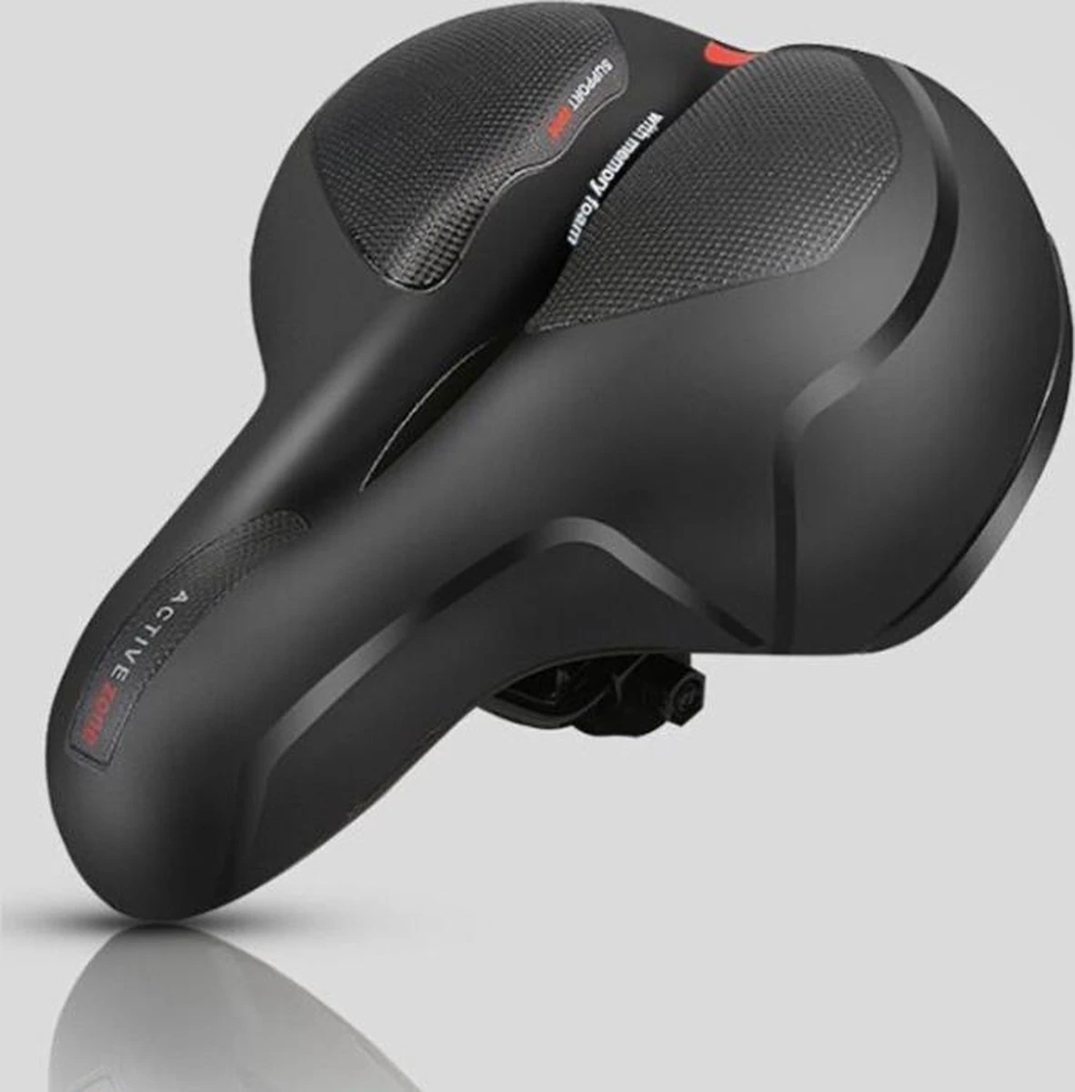 Voltano Fietszadel Met Gelpads - Zwart/Rood - Uitsparing - Zadelvering - Unisex - Incl. Gratis Zadelstrop 16 Voltano Fietszadel Met Gelpads - Zwart/Rood - Uitsparing - Zadelvering - Unisex - Incl. Gratis Zadelstrop - Afbeelding 16