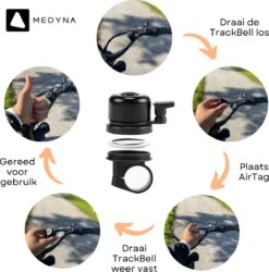 MEDYNA TrackBell - Fietsbel - AirTag Fiets - GPS Tracker Fiets - Fietsalarm - Fiets GPS - Bike Tracker - Ebike -Fietsuitrustings Winkel 1185x1200 8