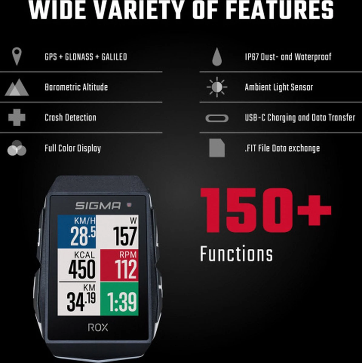 SIGMA SPORT ROX 11.1 EVO GPS Fietscomputer Incl. Stuurhouder, Zwart 8 SIGMA SPORT ROX 11.1 EVO GPS Fietscomputer Incl. Stuurhouder, Zwart - Afbeelding 8