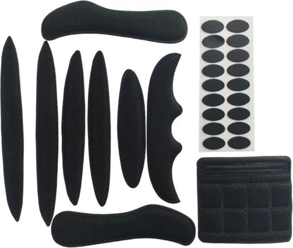 Merkloos Foam Pads Setje - Zwart - Fietshelm Inleg Bescherming - Klittenband + Lijm - Inner Padding Voering Voor Helm - 27-delige Set 1 Merkloos Foam Pads Setje - Zwart - Fietshelm Inleg Bescherming - Klittenband + Lijm - Inner Padding Voering Voor Helm - 27-delige Set