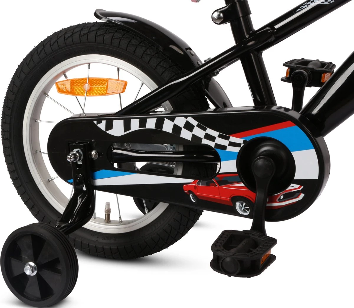 SJOEF Race Jongensfiets 14 Inch - Zwart 4 SJOEF Race Jongensfiets 14 Inch - Zwart - Afbeelding 4