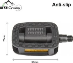 Fiets Pedalen Inclusief Bevestiging Gereedschap - Anti Slip - Trappers Voor Fiets Met Reflector - 14.2mm Schroefdraad - 9/16 Inch -Zwart -Fietsuitrustings Winkel 1200x1046 4