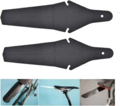 Merkloos Ass Saver Spatbord Mountainbike Of Racefiets Set Van 2 - Achterspatbord - Lichtgewicht (slechts 18 Gram) - Ass Saver Flexibel Opvouwbaar Voor Opberging In Achterzak