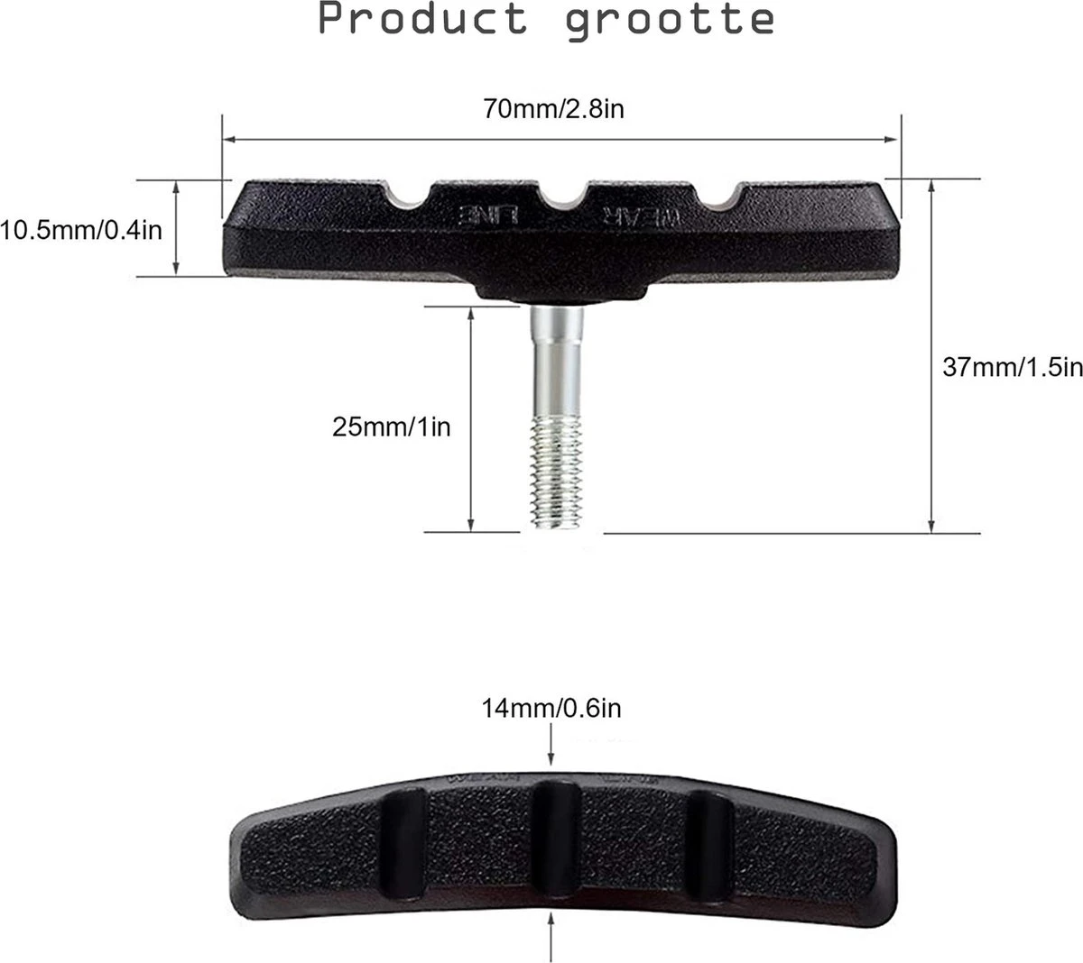 2 Set Universele Rubberen Fiets V Remblokken Set - 2 Paar – 4Stuks – 70mm | Rubber Remblokjes | Fietsen Remblok | Remblokkenset | Remblokset Geschikt Voor Mountainbike, Stadsfiets, Vouwfiets En Tourfiets 3 2 Set Universele Rubberen Fiets V Remblokken Set - 2 Paar – 4Stuks – 70mm | Rubber Remblokjes | Fietsen Remblok | Remblokkenset | Remblokset Geschikt Voor Mountainbike, Stadsfiets, Vouwfiets En Tourfiets - Afbeelding 3