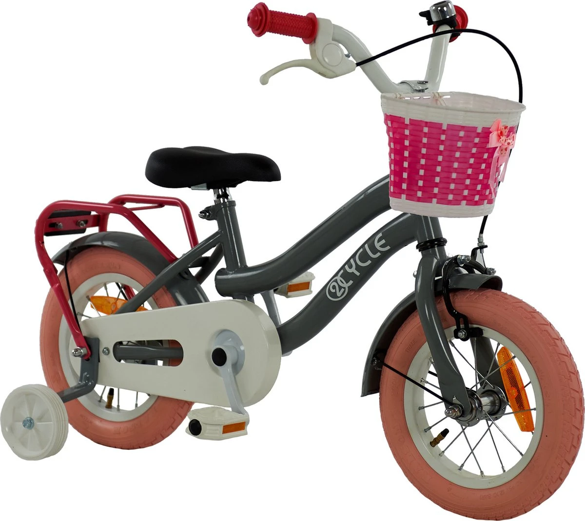 2Cycle Pretty - Kinderfiets - 12 Inch - Grijs-Roze - Meisjesfiets 2 2Cycle Pretty - Kinderfiets - 12 Inch - Grijs-Roze - Meisjesfiets - Afbeelding 2