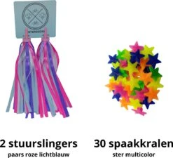 Entergoods® Fietsversiering Kinderfiets- Stuurslingers En Spaakkralen - Combi/Set - Fietsversiering Kinderen - Prinsessen Streamers Stuur + Spaakkralen Ster -Fietsuitrustings Winkel 1200x1094 20