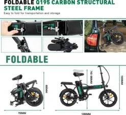 HITWAY Elektrische Fiets Met 36V 7.5Ah Verwijderbare Batterij, Bereik Tot 75 Km Lange Afstand Elektrische Fiets 16 Inch, 250W Achtermotor E-Citybike Holland Bike -Fietsuitrustings Winkel 1200x1098