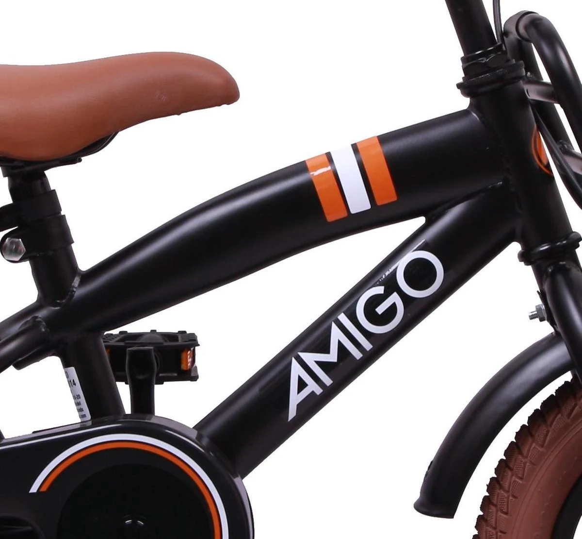 Amigo 2Cool Jongensfiets - Kinderfiets 12 Inch - Matzwart 3 Amigo 2Cool Jongensfiets - Kinderfiets 12 Inch - Matzwart - Afbeelding 3