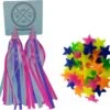 Entergoods® Fietsversiering Kinderfiets- Stuurslingers En Spaakkralen - Combi/Set - Fietsversiering Kinderen - Prinsessen Streamers Stuur + Spaakkralen Ster