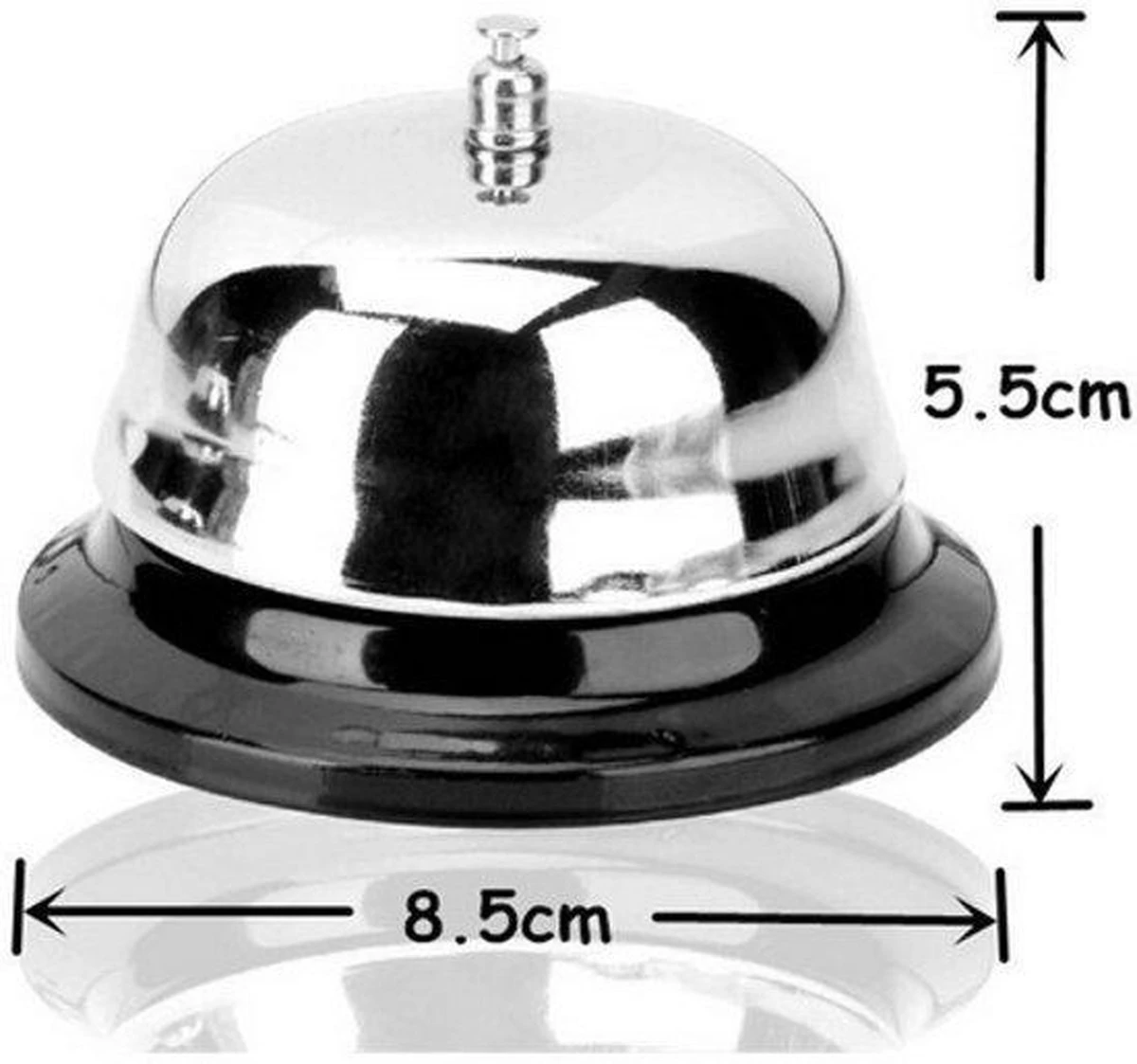 Merkloos Verchroomde RVS Tafelbel - School Bel / Balie Bel / Hotel Bel / Receptiebel 3 Merkloos Verchroomde RVS Tafelbel - School Bel / Balie Bel / Hotel Bel / Receptiebel - Afbeelding 3