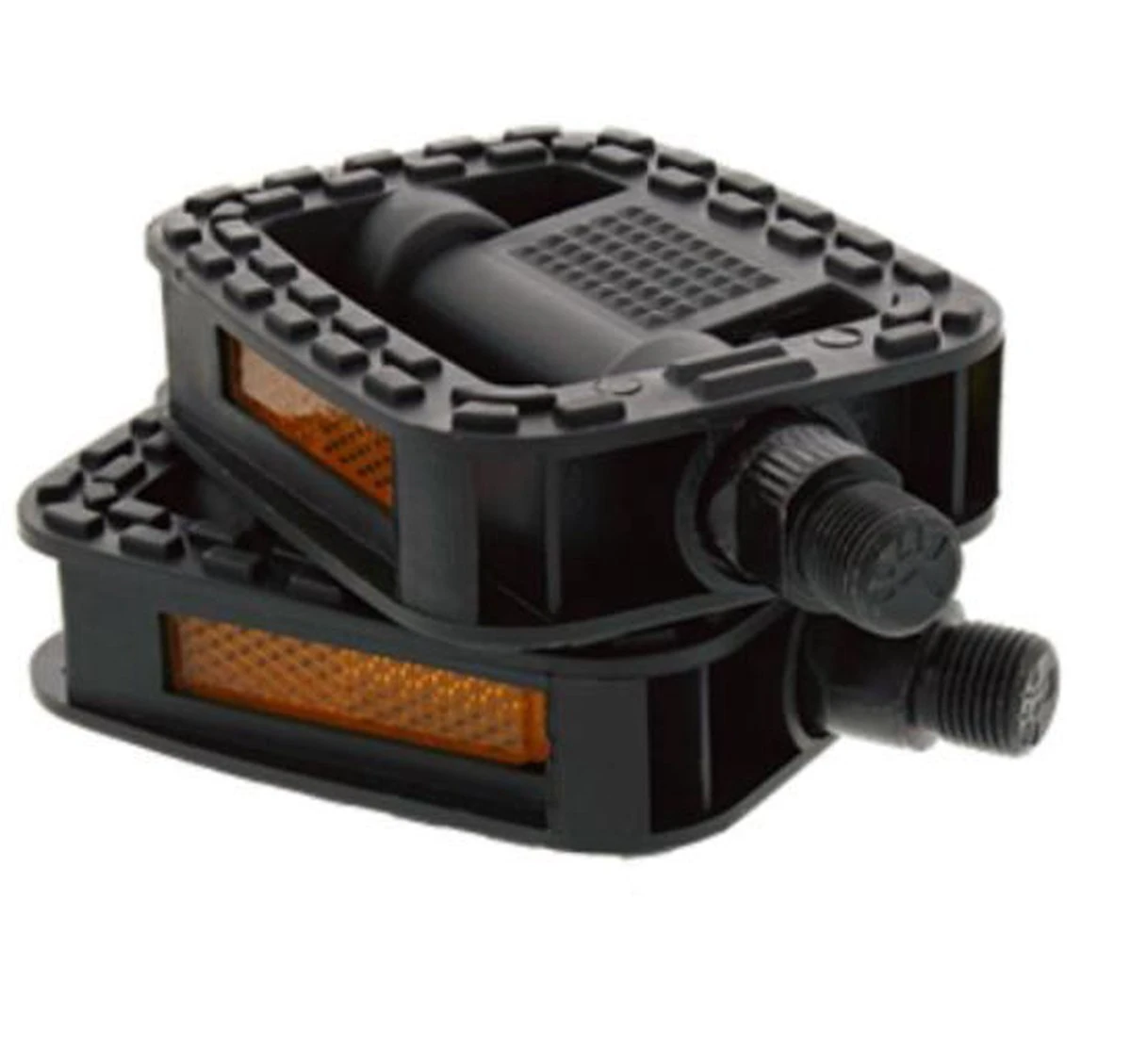 Fiets Pedalen - Anti Slip - Trappers Voor Fiets Met Reflector - 14.2mm Schroefdraad - 9/16 Inch -Zwart 2 Fiets Pedalen - Anti Slip - Trappers Voor Fiets Met Reflector - 14.2mm Schroefdraad - 9/16 Inch -Zwart - Afbeelding 2