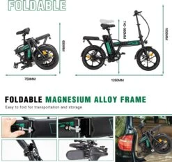 Hitway Elektrische Fiets | Opvouwbare E-bike | 16 Inch | 250W Motor | Zwart -Fietsuitrustings Winkel 1200x1133 2