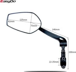 EasyDo Fietsspiegel Ebike Incl Grote Kijkhoek - Achteruitkijkspiegel - Links - 360º Verstelbaar - Multifunctioneel - Incl Inbussleutel -Fietsuitrustings Winkel 1200x1143 6