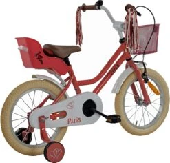2Cycle Paris Meisjesfiets - 16 Inch - Roze-Wit - Met Poppenzitje - Meisjesfiets -Fietsuitrustings Winkel 1200x1147