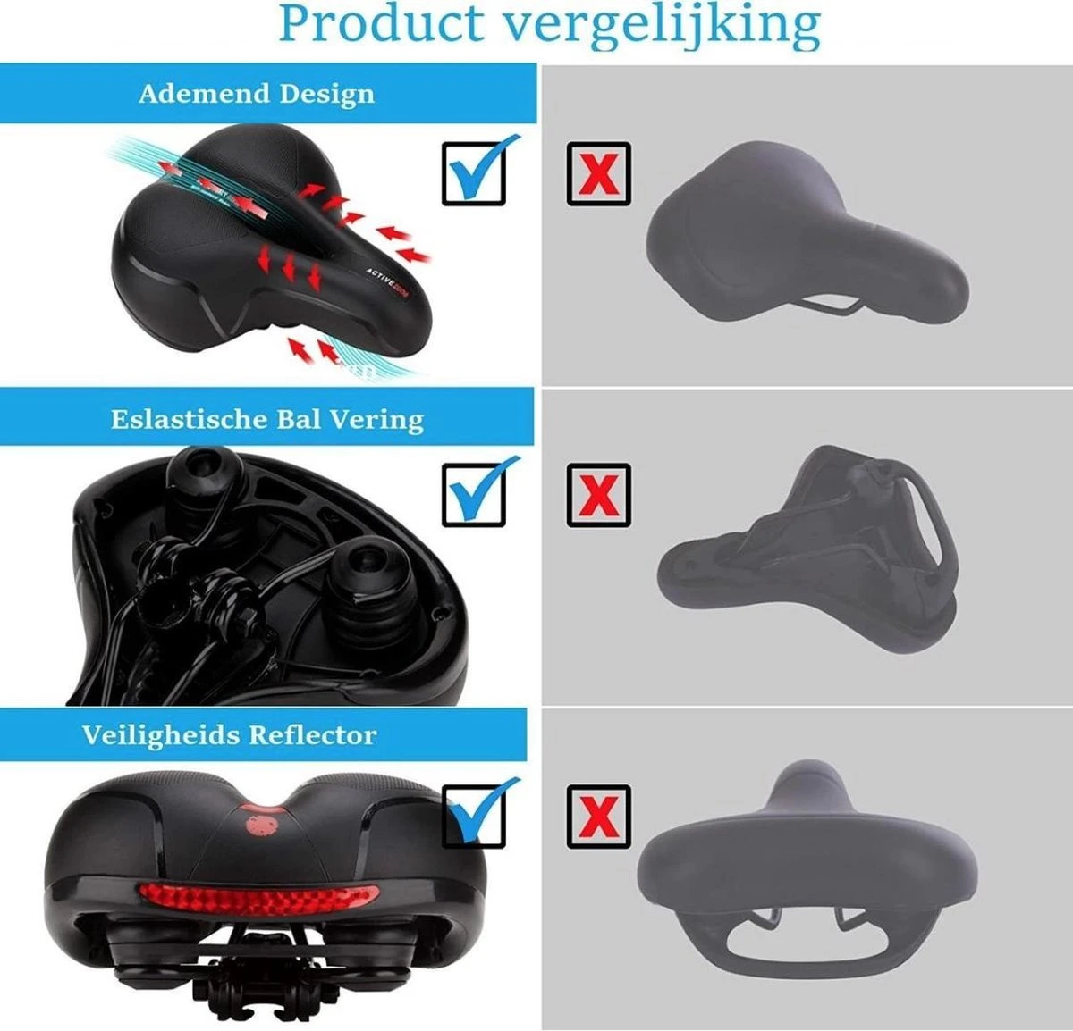 Voltano Fietszadel Met Gelpads - Zwart/Rood - Uitsparing - Zadelvering - Unisex - Incl. Gratis Zadelstrop 11 Voltano Fietszadel Met Gelpads - Zwart/Rood - Uitsparing - Zadelvering - Unisex - Incl. Gratis Zadelstrop - Afbeelding 11