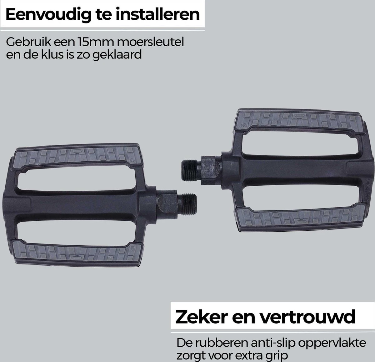 BBB Cycling SteadyRider Fietspedalen - Rubber Antislip - Stadsfiets & E-bike - Met Reflector - Zwart - BPD-44 3 BBB Cycling SteadyRider Fietspedalen - Rubber Antislip - Stadsfiets & E-bike - Met Reflector - Zwart - BPD-44 - Afbeelding 3
