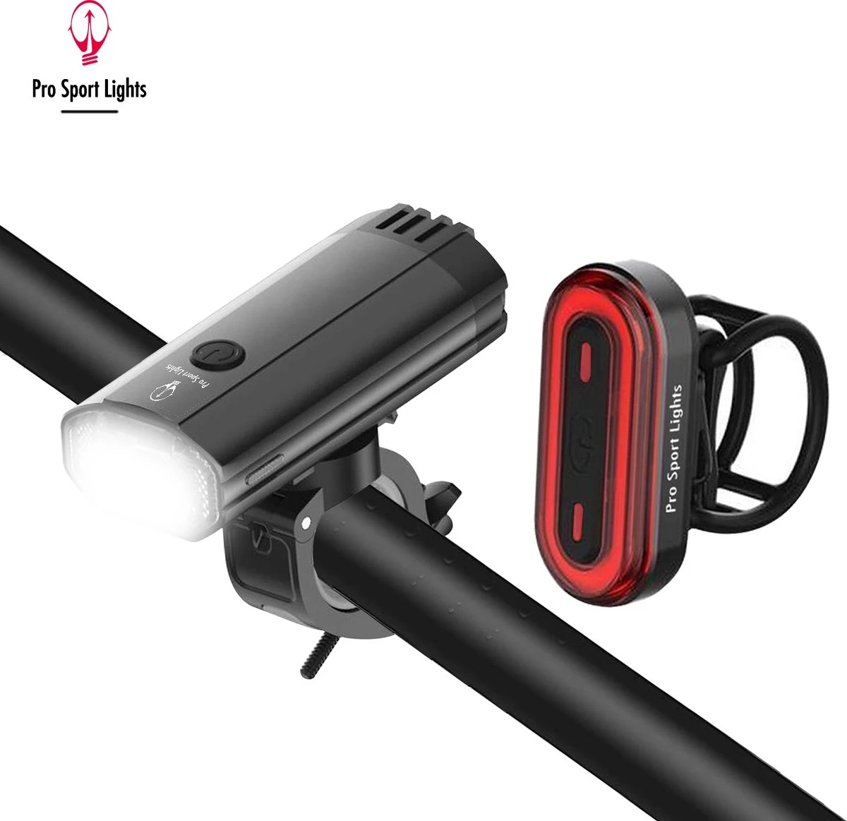 1200 Lumen & 100 Lumen Pro Sport Lights Fietsverlichtingsset - LED Fietslampen USB Oplaadbaar 3 1200 Lumen & 100 Lumen Pro Sport Lights Fietsverlichtingsset - LED Fietslampen USB Oplaadbaar - Afbeelding 3