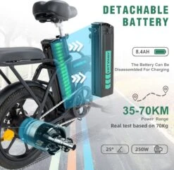HITWAY E Bike Elektrische Fiets Vouwfiets, 36V/8.4Ah Batterij, 250W Motor, 25km/h, 35-70km, 16" City EBike Voor Heren En Dames 9 HITWAY E Bike Elektrische Fiets Vouwfiets, 36V/8.4Ah Batterij, 250W Motor, 25km/h, 35-70km, 16" City EBike Voor Heren En Dames -Fietsuitrustings Winkel 1200x1178 2
