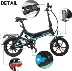 Merkloos Hitway 14F005 Elektrische Fiets E-bike | Opvouwbaar | 250W Motor | 7.5Ah | 16" | Zwart / Groen -Fietsuitrustings Winkel 1200x1178 4