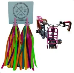 Entergoods® Stuurslingers - Fiets Versiering Kinderen - Stuurversiering Slingers - Handvat Streamers Voor Meisjes - Streamers Voor Jongens - Groen Oranje Paarse Franjes - 2 Stuks - 24 CM - Stuurslingers Voor Kinderfiets