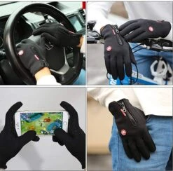 Fietshandschoenen Winter - Handschoenen - Sport Handschoenen Met Rits - Touchscreen Telefoon - Anti Slip Gloves - Heren / Dames - Maat XXL - Zwart - Cadeautje -Fietsuitrustings Winkel 1200x1185 1
