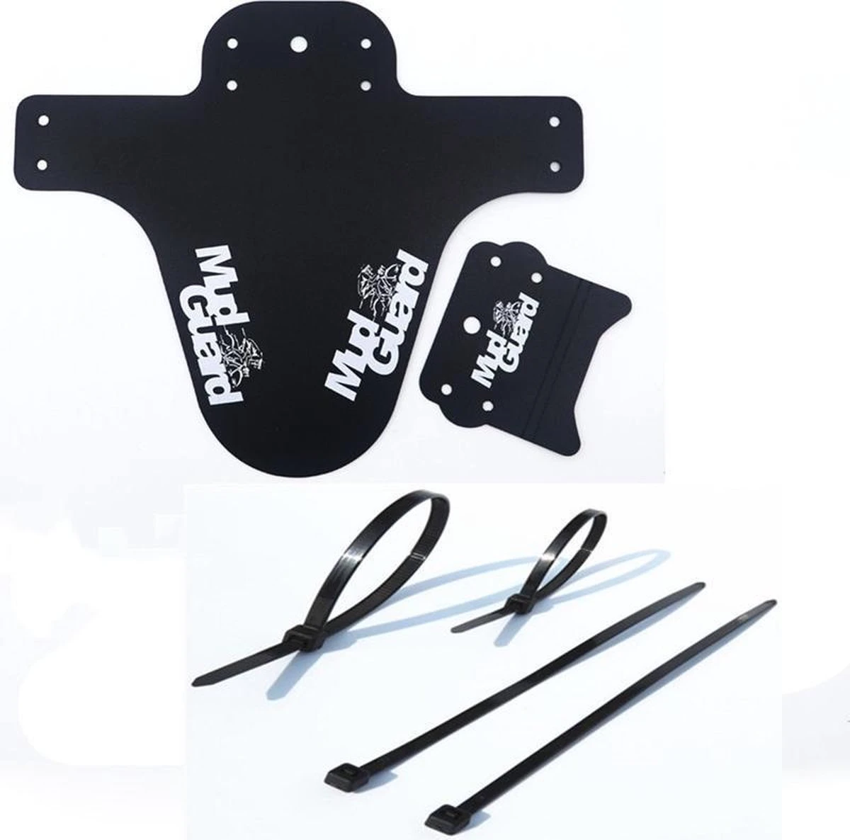 Nixnix - Mudguard MTB - Ass Saver - Universeel Spatbord Mountainbike - Eenvoudige Bevestiging Tie Wrap - Zwart Met Wit Print 1 Nixnix - Mudguard MTB - Ass Saver - Universeel Spatbord Mountainbike - Eenvoudige Bevestiging Tie Wrap - Zwart Met Wit Print