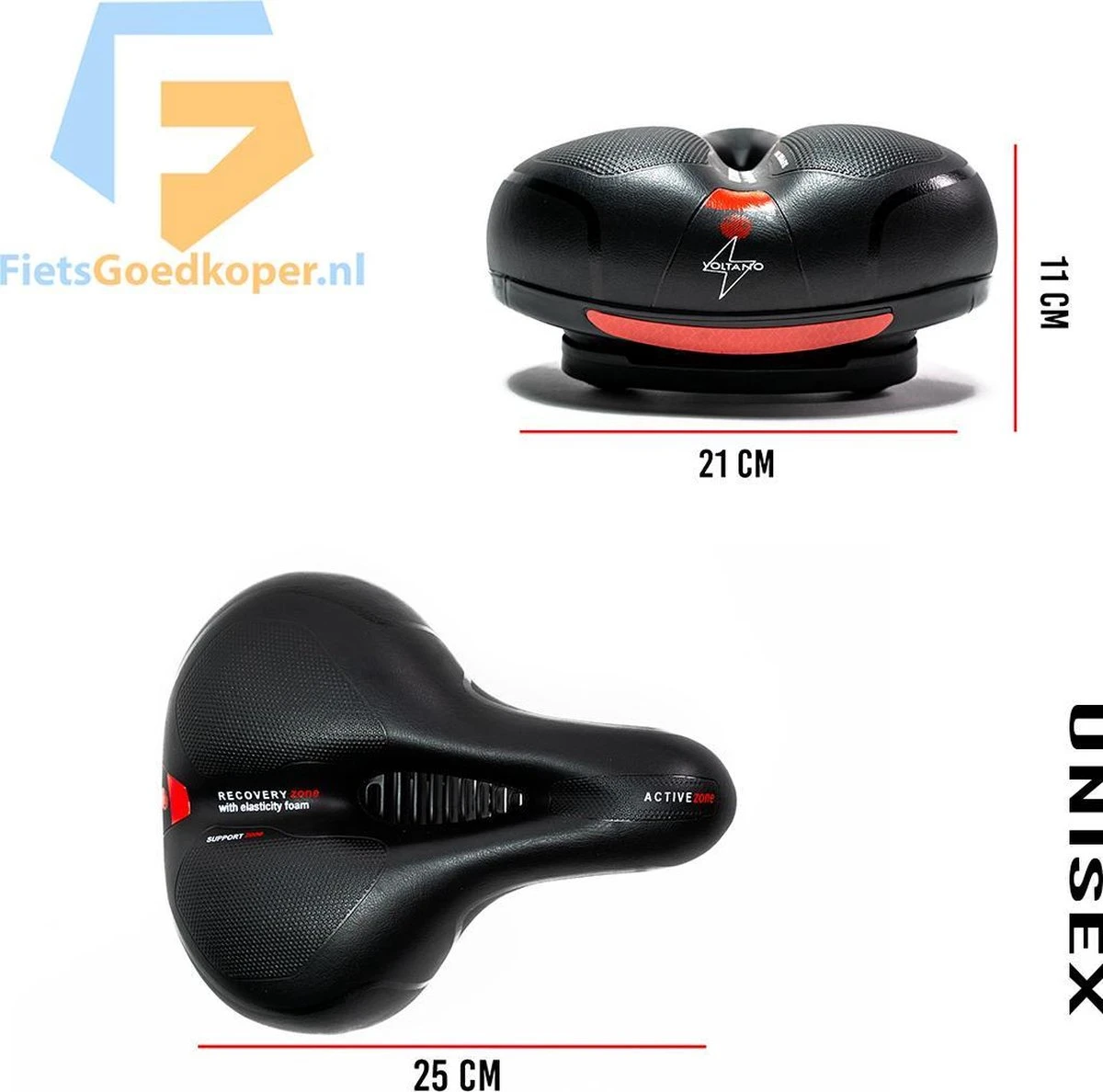 Voltano Fietszadel Met Gelpads - Zwart/Rood - Uitsparing - Zadelvering - Unisex - Incl. Gratis Zadelstrop 9 Voltano Fietszadel Met Gelpads - Zwart/Rood - Uitsparing - Zadelvering - Unisex - Incl. Gratis Zadelstrop - Afbeelding 9