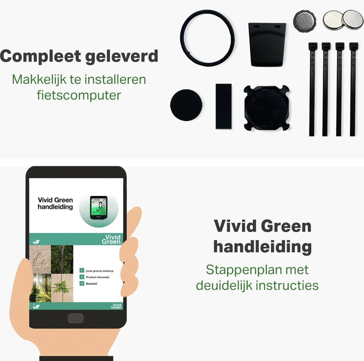 Vivid Green Draadloze Fietscomputer Snelheidsmeter - Mountainbike - Kilometerteller - Fiets Accessoires - Racefiets - Draadloos 8 Vivid Green Draadloze Fietscomputer Snelheidsmeter - Mountainbike - Kilometerteller - Fiets Accessoires - Racefiets - Draadloos - Afbeelding 8