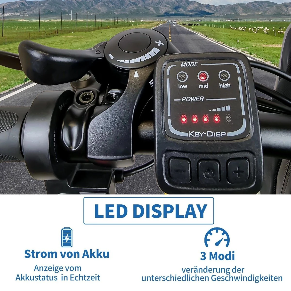 Myatu E-Bike 26-inch E-bike Voor Vrouwen En Mannen, Mountainbike Elektrische Fiets Met 36V 10.4AH Accu En Shimano 21 Versnellingen, 21 Versnellingen, Derailleur, 250 W-Zwart En Blauw 6 Myatu E-Bike 26-inch E-bike Voor Vrouwen En Mannen, Mountainbike Elektrische Fiets Met 36V 10.4AH Accu En Shimano 21 Versnellingen, 21 Versnellingen, Derailleur, 250 W-Zwart En Blauw - Afbeelding 6